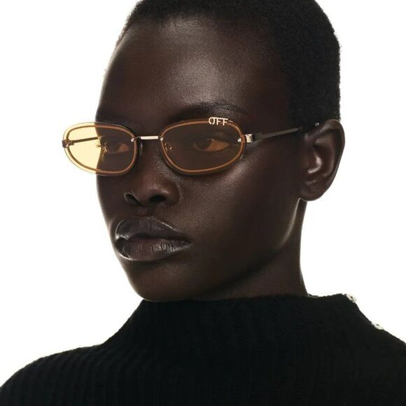Off-White MIAMI Women Sunglasses Gold Camel Oval OERI13M MIAMI 7662 main image 9